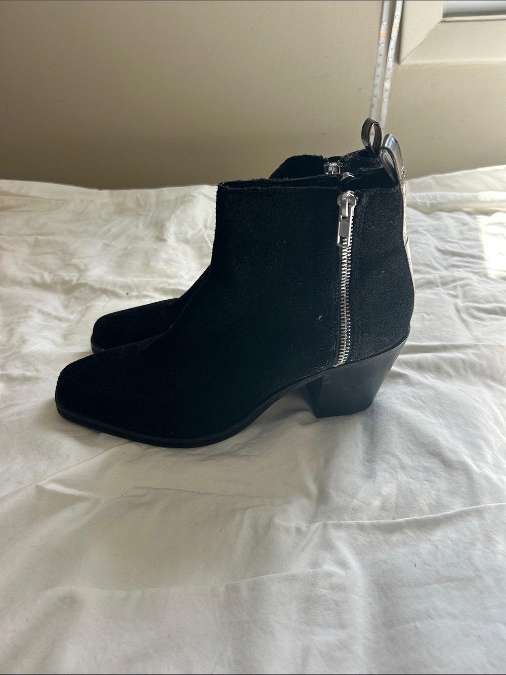 Dolce Vita Black Suede Ankle Booties with Side Zip